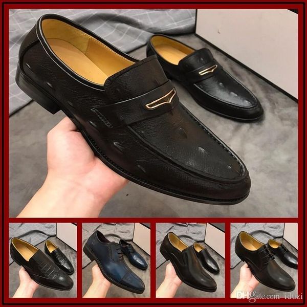 

original original leather shoes men dress shoe pointed oxfords shoes for men lace up designer luxury formal plus size 38-45, Black