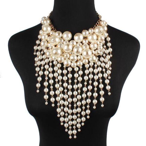 

gorgeous and fashionable pearl necklace earrings luxury women's jewelry accessories elegant pearl necklace earrings, Silver