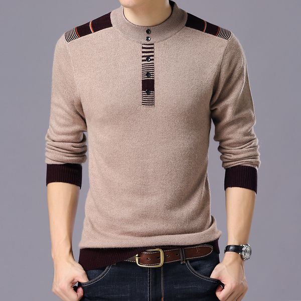 

2019 men brand-clothing knitted cashmere pullover men winter new arrivals thick warm sweaters o-neck wool sweater, White;black