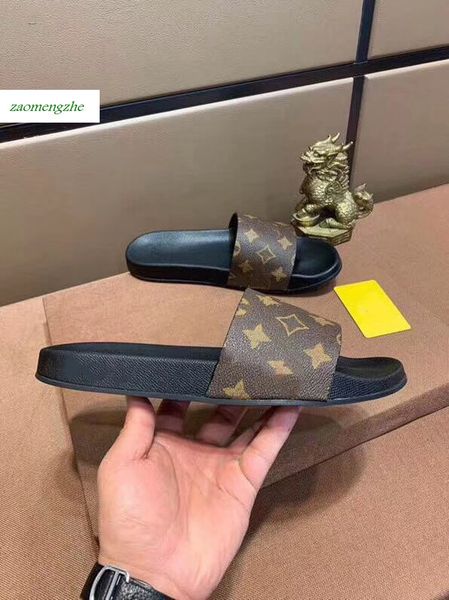 

mule slippers flat luxury designer shoes slippers 1a5i5k flexible rubber outsole slide lovers slippers size40, Black
