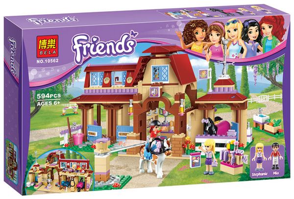 

2019 new 10562 girls friends heartlake riding club building blocks 594pcs kids model bricks toys with 41126 friends