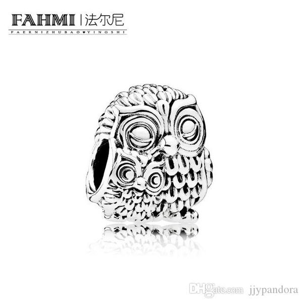

фахми 100% стерлингового серебра 925 подлинное cute owl младенца шарм бисера fit diy браслет оригинальный женщин ювелирные изделия 791966, Black