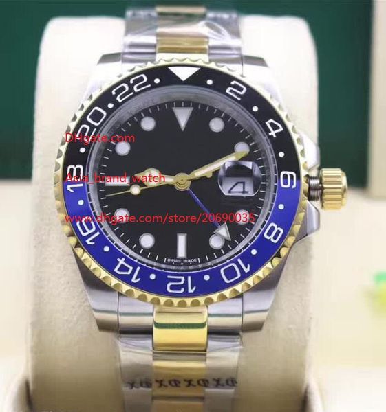 

4 color luxury watch 40mm gmt 116710 116713 116713 116719 gold steel asia 2813 movement mechanical automatic mens watches, Slivery;brown