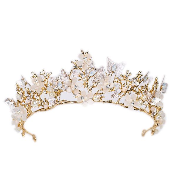 

bridal rhinestones crystal hairband butterfly flowers princess wedding pageant prom headband