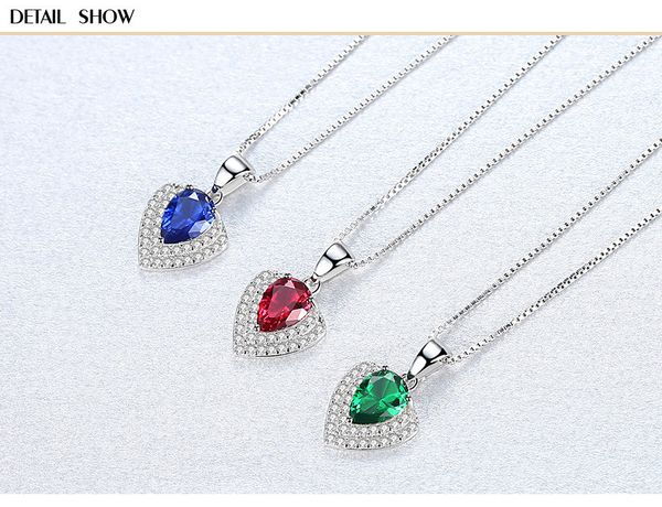

s925 sterling silver necklace female fashion pendant zircon jewelry