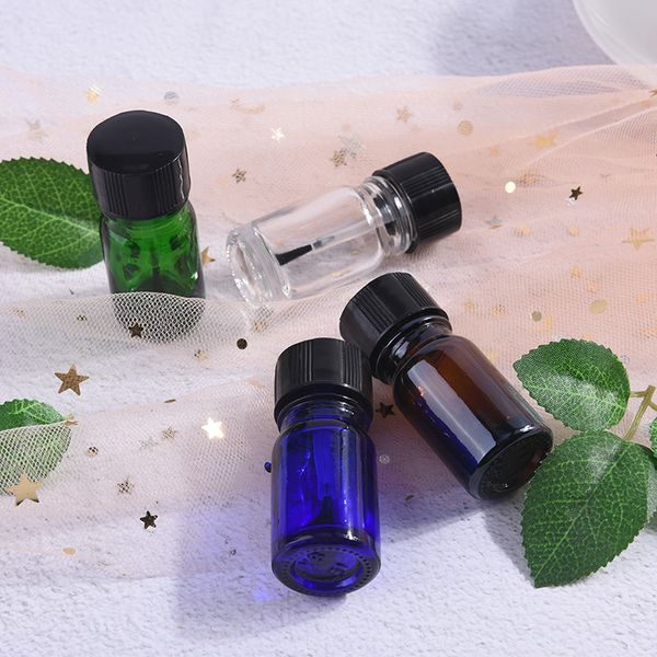 

5ml empty cosmetic containers nail glass bottles with a lid brush with brush glass nail polish bottle