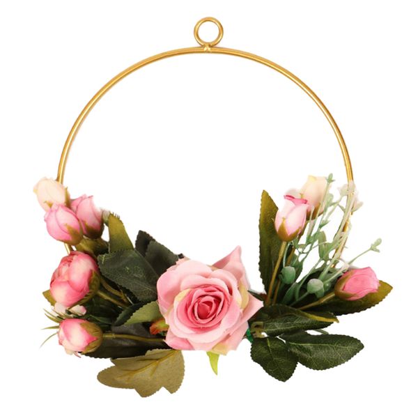 

floral hoop wreath artificial flower greenery leaves wall hanging garland