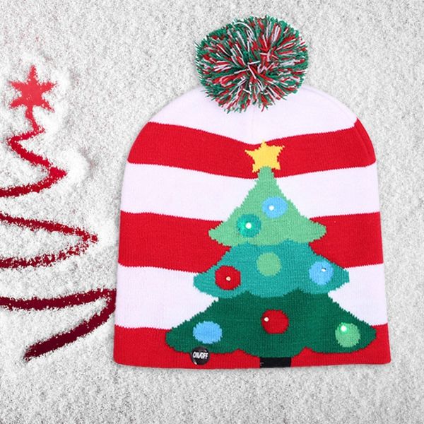 

funny christmas decorations for home children party decors warm led lights knitted christmas hat cristmas decoration for family