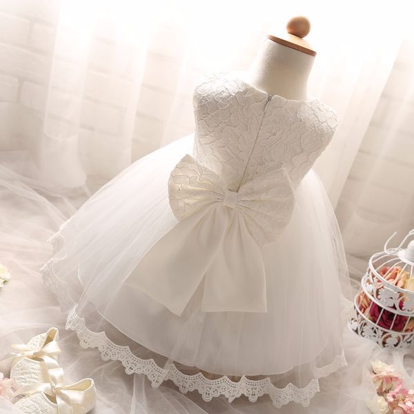 

Summer White Newborn Baptism Baby Girls Dresses 1 Year Birthday Christening Party Princess Infant Kids Dress Flower Girl Clothes