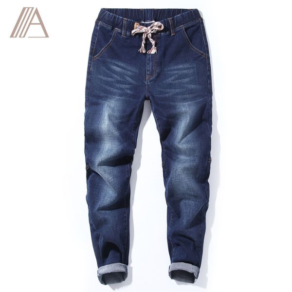 

7xl размер мужские джинсы брюки сними уютные брюки классические hip hop байкер punk причинная daily одежда, Blue