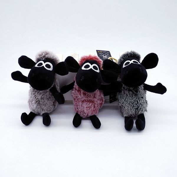 

2020 cartoon plush sheep keychain cute stuffed animal sheep key chains women car accessories key ring children toy pendant gift, Silver