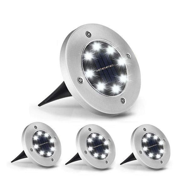 

8 led солнечного света покрытие ip67 водонепроницаемой открытая солнечная энергия подземных ламп для пути путь сада террасы лестничного осве