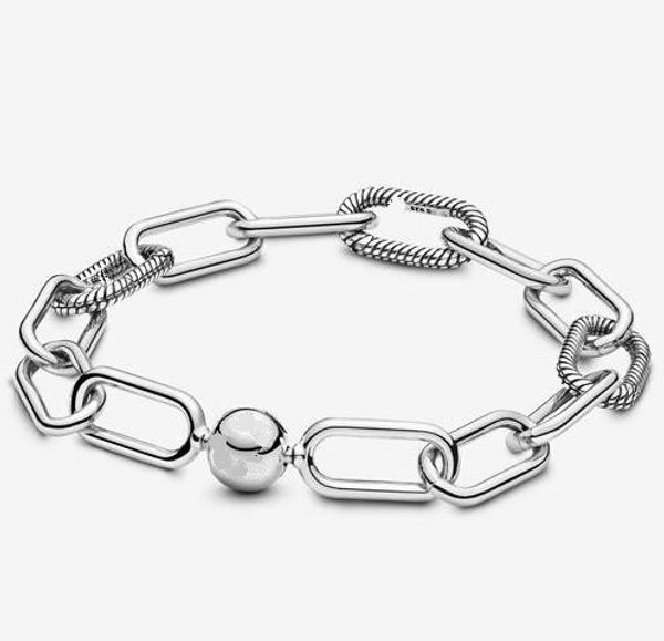 

original 925 sterling silver bracelet me link snake chain pattern circular clasp bangle fit women bead charm fashion jewelry, Golden;silver
