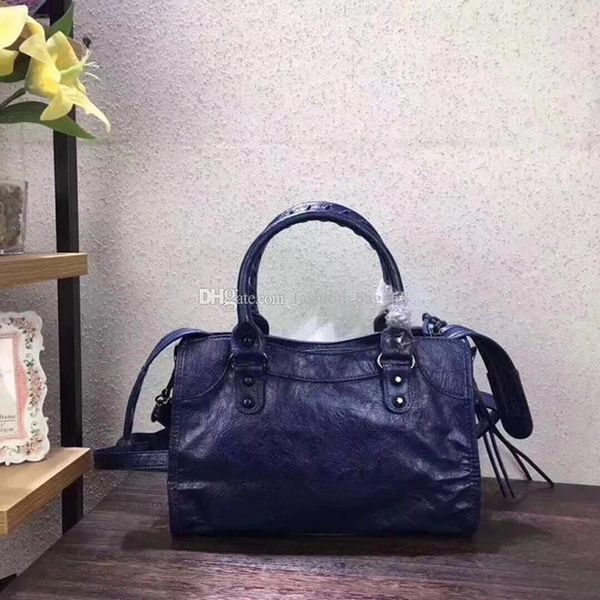 

2018 lady motorcycle bag mini city bag crossbody bag studs rivet purse tote handbag crack lambskin leather designer handbags