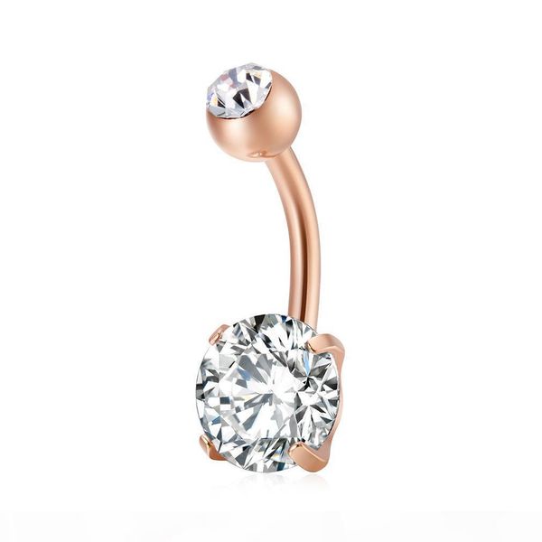 

navel пирсинг кольцо, auniquestyle круглых кнопок живота кольцо для женщин хирургических ювелирных изделий пирсинга многоцветного cz пупок п, Silver