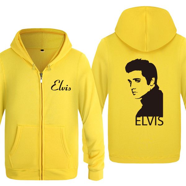 

zipper hoodies men elvis presley printed mens hoodie music hip hop fleece jacket coat men women winter sweatshirt fans clothing, Black