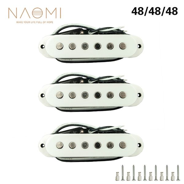

naomi 3pcs 48mm pickup magnet guitar coil pickup for electric guitar neck middle bridge set ceramic