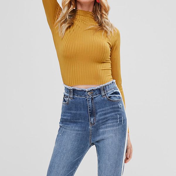 

long sleeve party winter knitting gift charming solid autumn pullover women holiday spring half high collar casual, White;black