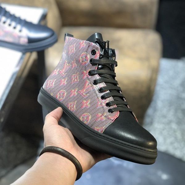 

2020 b2 new fashion trend high casual men shoes, comfortable luxury men shoes original box packaging zapatos hombre, Black