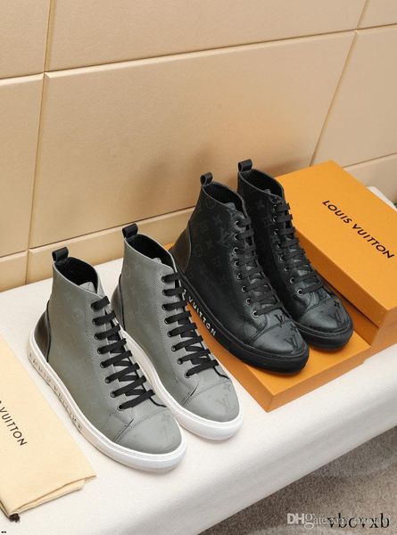 

20ss new men shoes high casual flat lace-up boots male sneakers skateboard sneakers running travel shoes student teens yecq1, Black