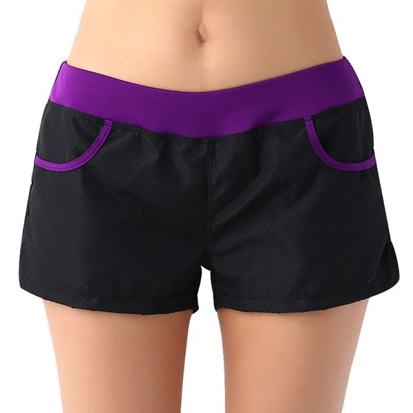

women's sport shorts for women tight short workout leggings loose quick-drying running gym shorts women black purplish red, White;red