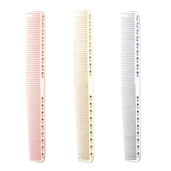 

golden/silver/rose gold space aluminum anti-static hair cutting styling barber combs set for women men travel 3 colors