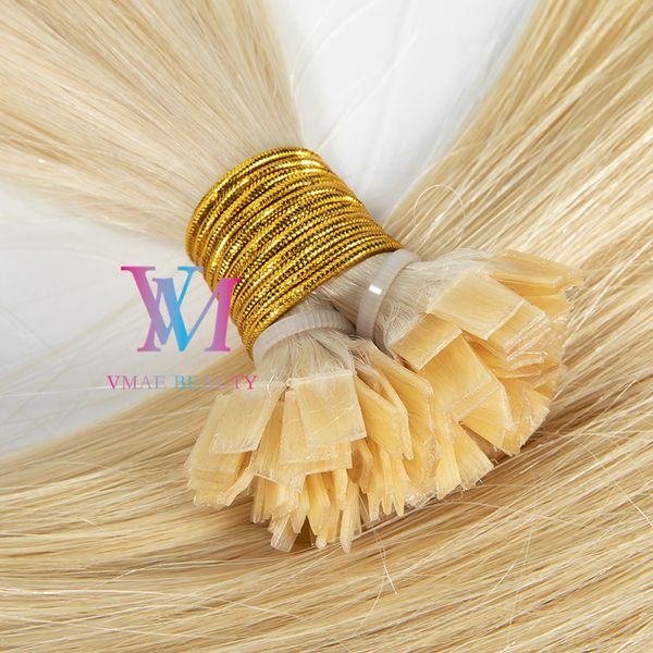 

single drawn blonde brown 0.8g*200 stand 80g european flat-tip straight pre-bonded virgin remy keratin fusion human hair extensions, Black