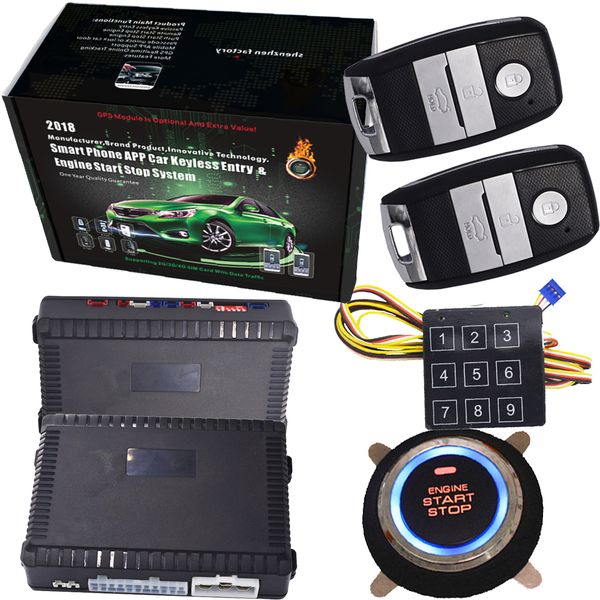 

cardot russian and portuguese anti-theft smart car alarm system kit with remote engine start sand password lock unlock
