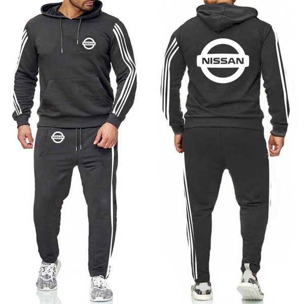 

hoodies men for car logo printed new fashion casual harajuku hooded fleece warm sweatshirt sweatpants suit 2pcs