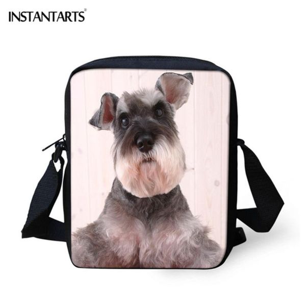 

instantarts cute schnauzer dog print messenger bags for women animal pet children mini crossbody bags kids shoulder school