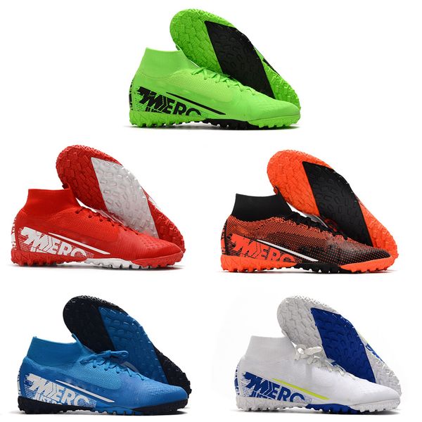 

2020 mens soccer shoes mercurial superfly 7 vii 360 elite ic tf soccer cleats cr7 ronaldo neymar njr football boots high ankle scarpe, Black