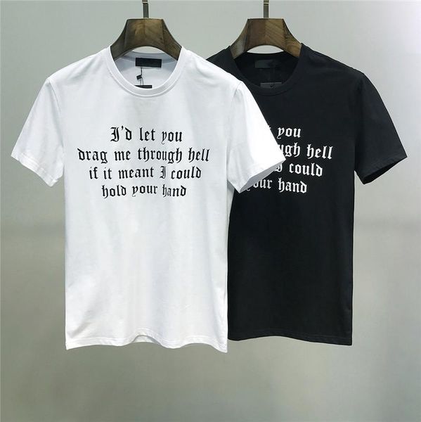 

2019 мода новые мужские повседневные дикие модели мода новое лето хлопок футболка печати мода с коротким рукавом футболка мужчины бренд футб, White;black