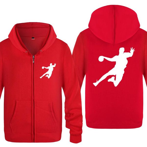 

handball creative personality sweatshirts men 2018 mens zipper hooded fleece hoodies cardigans, Black
