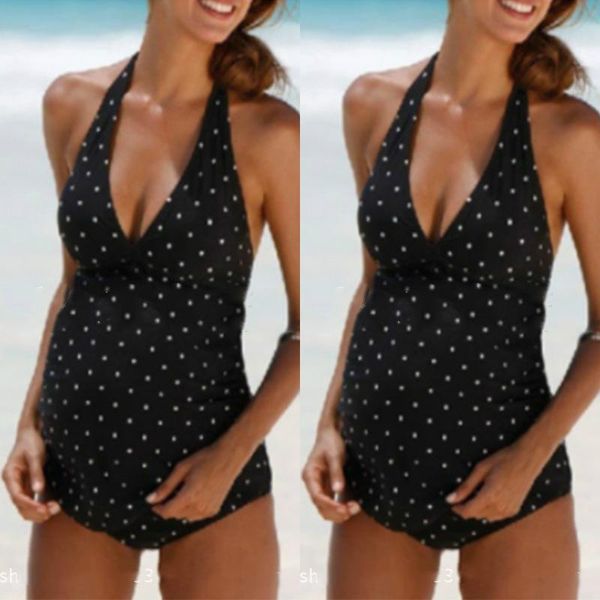 

s -4xl large size maternity swimwear pregnant women swimsuit two pieces plus size polka -dot pregnancy beach bathing tankinis set casual, White;black