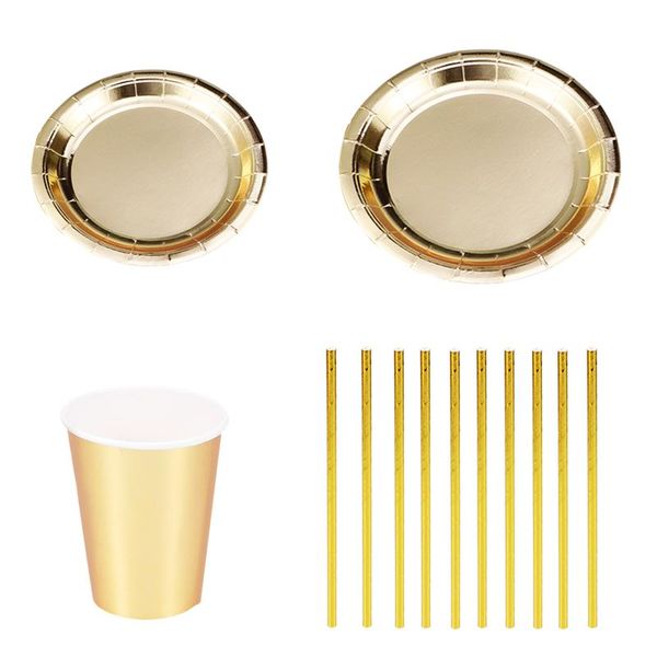 

a set of nontoxic stylish disposable gilding fashion party supplies tableware set for christmas wedding birthday carnival