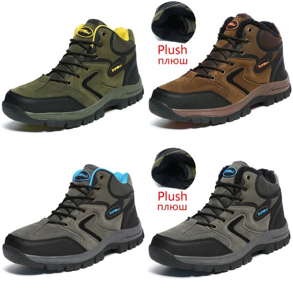 

mixidelai men boots for men winter snow boots warm fur&plush lace up high fashion men shoes sneakers boots big size 36-48, Black