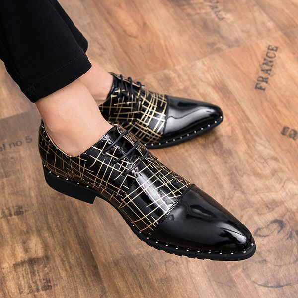 

boys shoes business dress korean youth fashion pointed wedding shoes lazy men, Black;grey