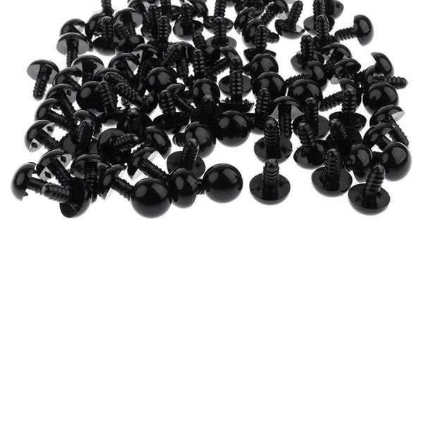 

100 pieces black doll eyes safety eyes plastic eyes with discs