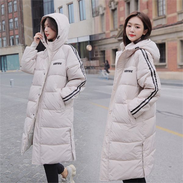 

vogue nice winter coat women long parkas thicken loose hooded jacket female casual warm cotton parka manteau femme hiver, Black