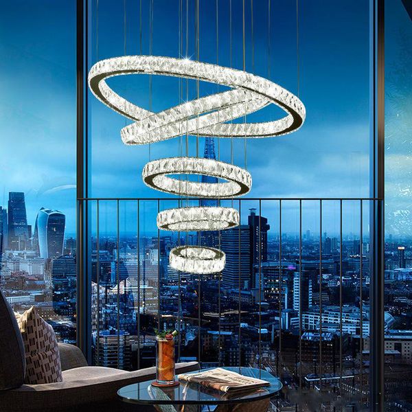 

2019 DHL Современная хрустальная люстра Кольцо Lustre Led Хрустальная Люстра Освещение Л