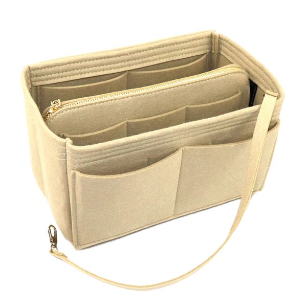 

tote bag storage bag 26 x 15 x 14cm makeup storage wallet with middle zipper suitable for mm speedy 30 wallet insert