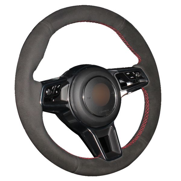 

black suede car steering wheel cover for porsche macan cayenne 2015 2016