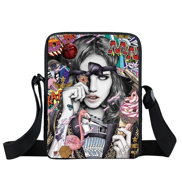 

punk women messenger bag kpop children school bags boys girls 3d hip hop bags korea type crossbody mini women handbags