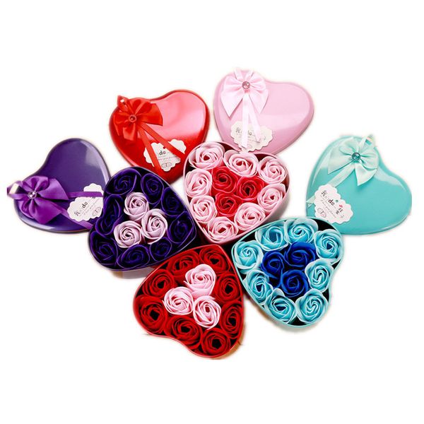 

heart shape box rose soap flower mother's day handmade soap flowers romantic valentines day birthday wedding party gifts flower dh1283