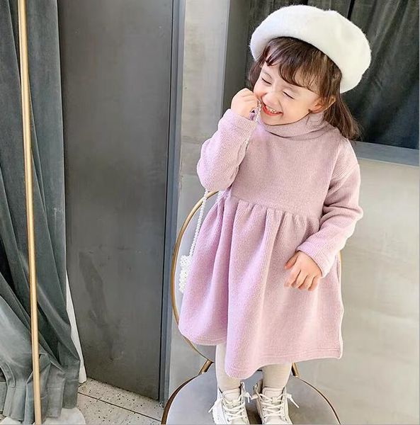 

2019 girls dress thicken autumn winter girls dresses 2-7 years pp24, Red;yellow