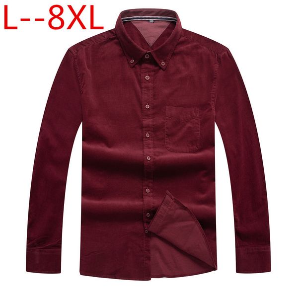 

plus size 10xl 8xl 6xl men shirt long sleeve brand business casual oxford slim fit shirts mens solid collar dress shirt social, White;black