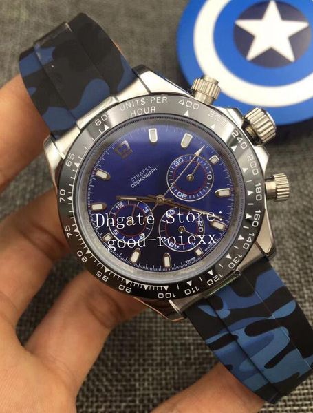 

selling mens automatic 2813 mechanical watch cosmograph watches men 116519 crystal oysterflex color rubber strap baselworld wristwatches, Slivery;brown