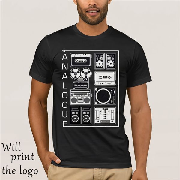 

analogue t shirt audio equipment, White;black