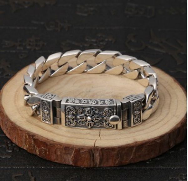 

bracelet silver wrist band men bracelet 12mm c19021501, Black