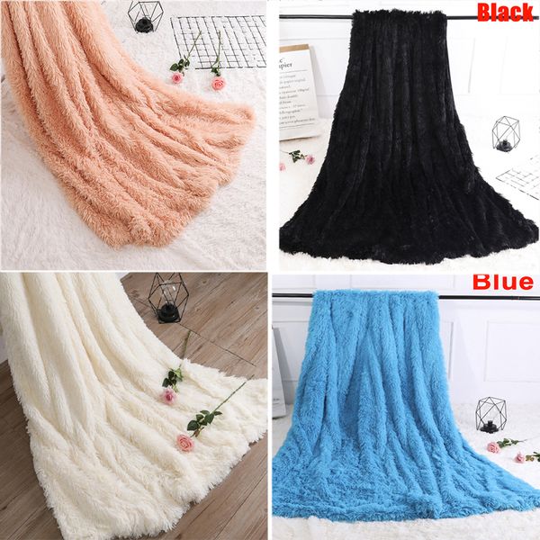 

super soft long shaggy fuzzy fur faux fur warm elegant cozy with fluffy sherpa throw blanket bed sofa blanket gift